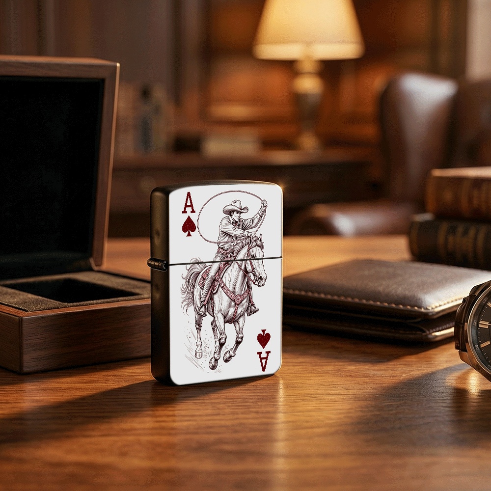 Vintage Collectible Playing Cards - Briquet à couvercle rabattable, motif artistique