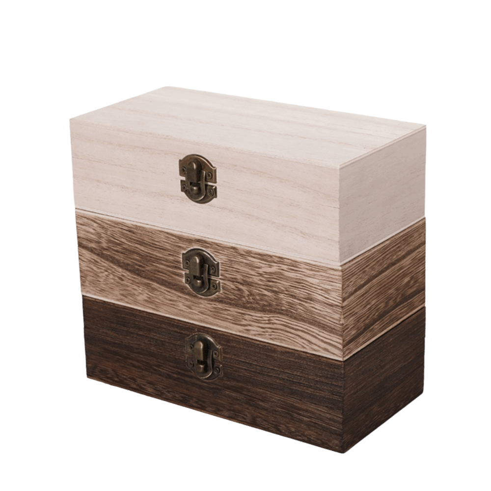Vintage Collectible Show - Boîtes cadeaux en bois robustes, style