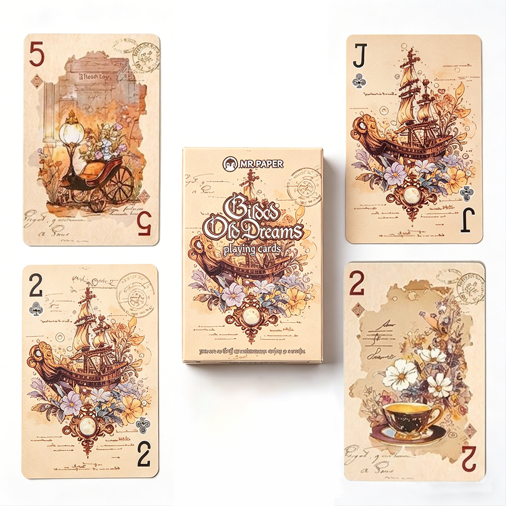 Vintage Collectible Playing Cards - 55 cartes à jouer esthétiques vintage