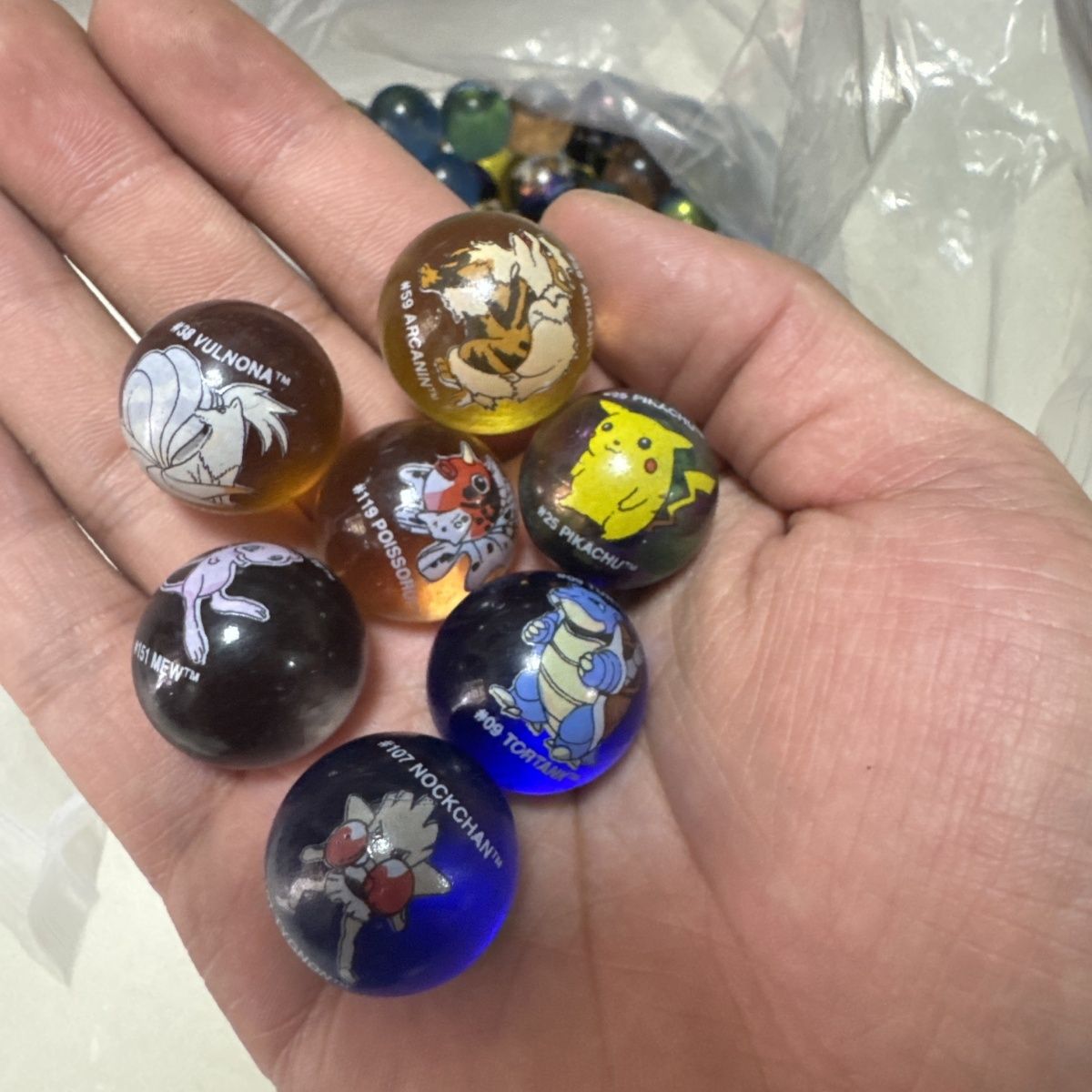 Vintage Collectible Marbles - Marchandises officielles Pokémon en vrac, billes