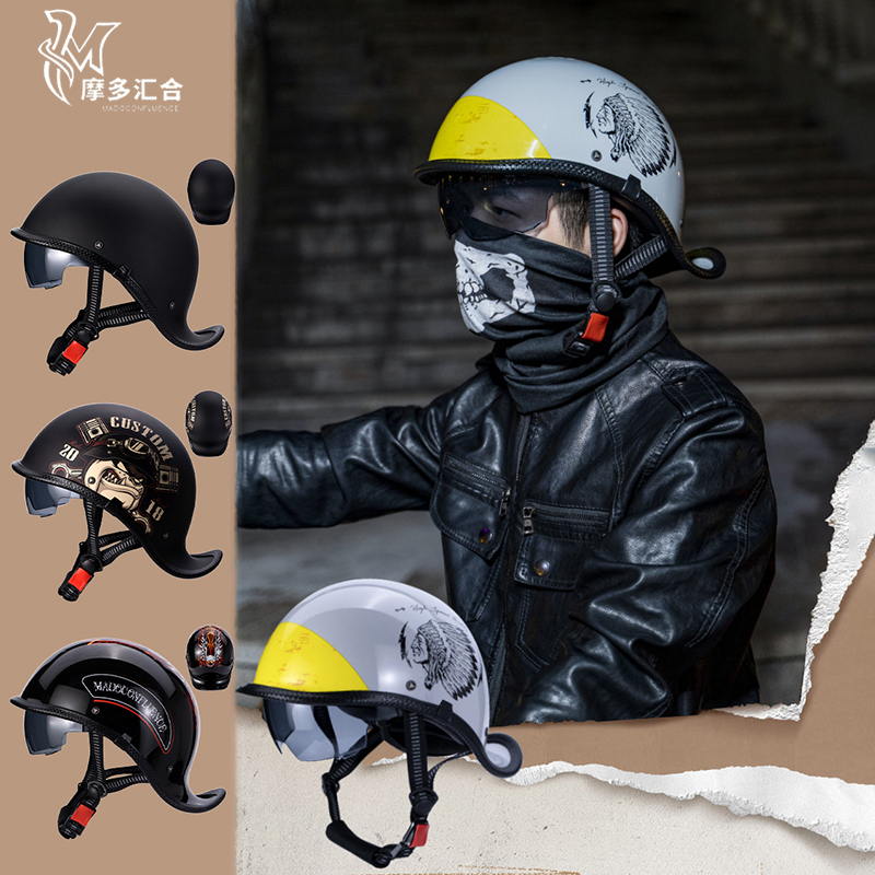 Casques de moto rétro pour hom - Lens Cap Vintage avis et prix